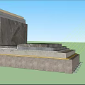 Building Components With Concrete Steps And Layered Wall Structural Details 3d model
