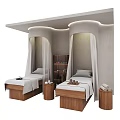 Luxury Massage Beds With Wooden Frames White Linens And Canopies In Relaxation Space