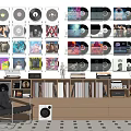 Mobile Digital Audio System Showcasing Vinyl Record Collection And Speakers