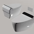 Modern White Smart Toilet With Digital Temperature Display And Control Panel 3d model