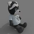 Cute Raccoon Stuffed Toy with T shirt Featuring I AM ENOT YOU ARE NOT