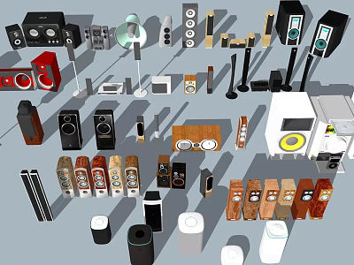 Headphones and Speakers Collection Including Wireless Portable and Home Audio Models 3d model
