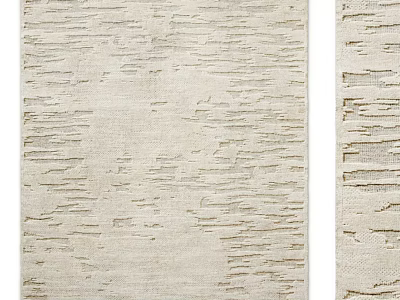 Cream Colored Square Rug With Woven Texture For Modern Home Decor 3d model
