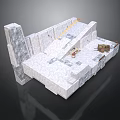 Contemporary White Textured Stone Architectural Structure With Steps And Platform Design