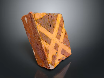 Decorative Brick With Orange Cross Pattern And Rustic Red Surface Design 3d model