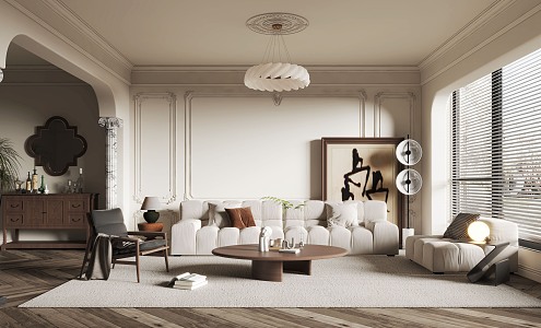 French Living Room Middle Living Room 3d model