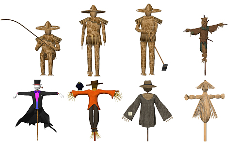 Modern Scarecrow Rural Field Scarecrow Combination 3d model