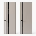 Modern Minimalist Sliding Doors With Light Colored Sleek Panels And Black Frames