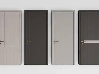 Modern swing door single door 3d model