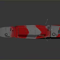 Red And Silver Sci Fi Spaceship Models With Geometric Design And Reflective Surfaces