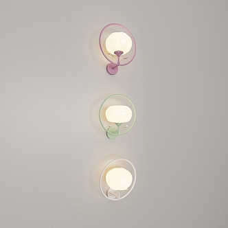 Simple cream wind wall lamp 3d model