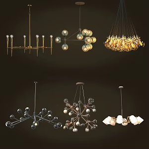 Post-modern chandelier luminaire 3d model