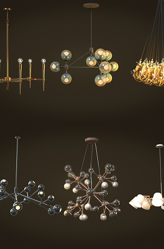 Post-modern chandelier luminaire 3d model