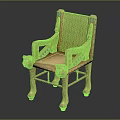 Traditional Gilded Chair With Carved Backrest Animal Head Armrests And Decorative Legs