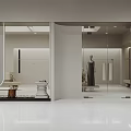 Modern Clothing Store Interior With Glass Windows Mannequins And Fashion Displays