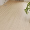 Light Colored Wooden Flooring With Natural Wood Grain And Green Plant In Modern Interior Space