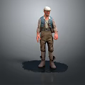 Modern game character worker European worker mechanic builder 3d model