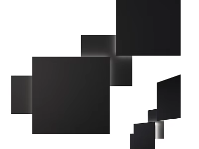 Stylish Black Square Geometric Wall Lamp with Modern Design Elements 3d model