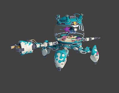 Modern robot dolphin robot 3d model