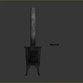 Old Fashioned Cast Iron Stove Featuring Tall Chimney Stove Door And Cooking Surface