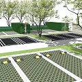 Ecological Parking Lot Design With Trees Green Areas And Sustainable Layout