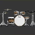 Professional Complete Drum Set With Multiple Drums Cymbals And Stands