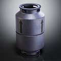 Industrial Metal Cylindrical Device With Two Upward Arrows on Surface 3d model