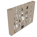 Modern Wooden Bookcase Interior With Open Shelves Books Vases Lamps And Decorative Items