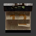 Household Calendar with Rusted Metal Top Green Clip Brown Paper Orange Number 12 Torn Edges