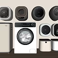 Various Modern Washing Machines With Different Designs And Colors For Home Use