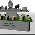 Display Shelf for Milk Products with Green Grass White Fence and Cow Models