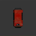 Red Household Generator With Black Control Panel Ventilation And Rolling Wheels