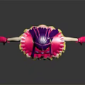 Cute Game Movie Character With Purple Hair Pink Dress Yellow Skirt Gloves And Boots