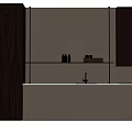 Modern Decorative Cabinet With Wooden Panels White Cabinetry And Glass Display Shelves