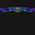 Abstract Wavy Digital Pattern With Purple Blue White Dotted Lines On Black Background 3d model