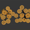 Shiny Gold Coins Stacks for Daily Use and Home Decoration Items