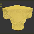 Ancient Stone Capital With Intricate Carved Scrolls And Classical Architectural Design 3d model