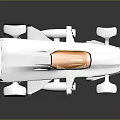 Modern White Concept Racing Car with Orange Windshield and Streamlined Body Design 3d model