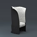 White Abstract shaped Sofa With Curved Backrest Modern Unique Design for Home Decor 3d model