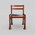 Modern Wooden Leisure Chair With Slatted Backrest Black Cushion And Tapered Legs Design