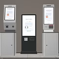 Commercial Self Service Kiosks For Registration With White And Black Design