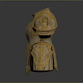 Medieval Weapon Armor With Golden Silver Intricate Patterns Chest Plate And Shoulder Guards