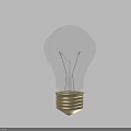 Transparent Glass Light Bulb With Visible Filament And Metal Base Structure