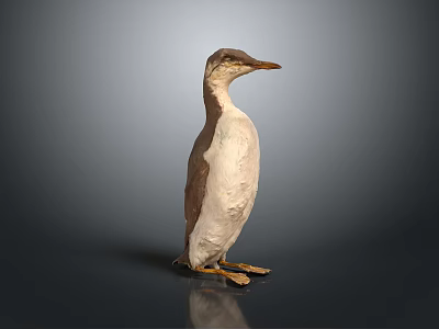 Exquisite Penguin Sculpture Carving with Realistic Feathers and Standing Posture Design 3d model