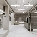 BAREICIGRA Clothing Store Modern Exterior Design With Stone Wall Glass Door And Storefront Window