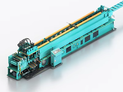 Large Teal Industrial Equipment Featuring Mechanical Structure Conveyor System And Control Panels 3d model