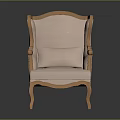 Single Sofa in Classic Style with Wooden Frame Light Pink Upholstery and Elegant Design