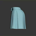 Light Blue Pleated Skirt with Large Bow and Textured Fabric Design