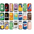 Assorted Canned Beverages Featuring Different Brands Flavors And Colorful Packaging