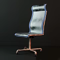 Ergonomic Mesh Back Office Chair With Blue Accents Metal Base And Swivel Wheels